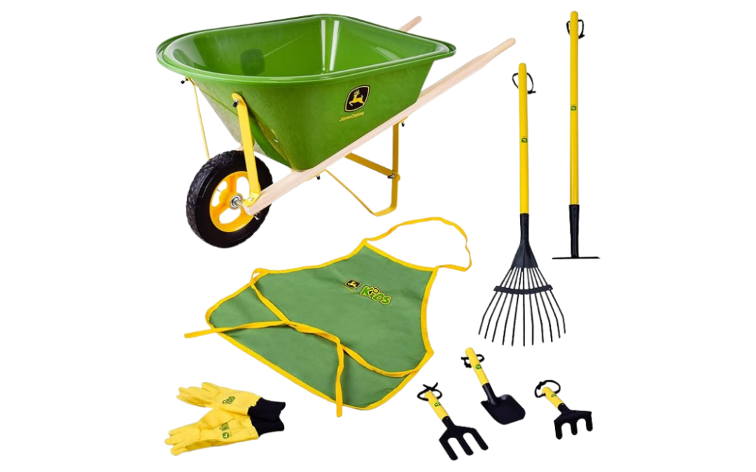 John Deere Wheelbarrow & Garden Set | Gross Motor Skills | Fine Motor Skills | Sensory Development | Outdoor Play (3+)