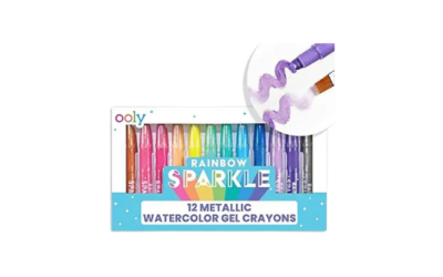 Rainbow Sparkle Metallic Watercolor Gel Crayons | Fine Motor Skills | Creativity & Self-Expression | Sensory Exploration | Versatile Art Tools (Ages 3+)