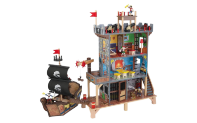 Pirate’s Cove Wooden Ship Playset | Imaginative Play | Fine Motor Skills | Social Skills | Interactive Adventure (3+)