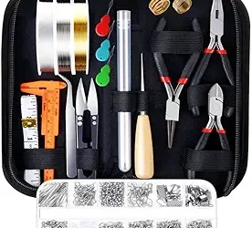 PAXCOO Jewelry Making Supplies Kit | Complete Set for Beginners & Hobbyists | Tools, Wires & Findings for Crafting