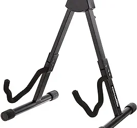 Amazon Basics Adjustable A-Frame Guitar Stand | Universal Stand for Acoustic & Electric Guitars | Non-Slip Rubber Feet