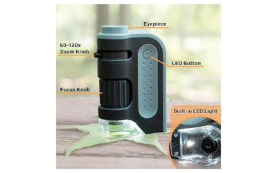 Carson MicroBrite Plus LED Pocket Microscope | STEM Learning | Fine Motor Skills | Scientific Exploration | Ages 8+