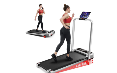 RHYTHM FUN Incline Foldable Treadmill – 3-Level Incline Walking Pad for Home & Office, 300 lbs Capacity, Compact Under Desk Treadmill with App, LED Display & Remote Control