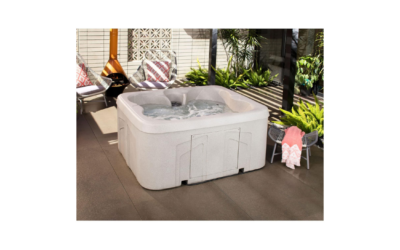 Lifesmart Bermuda LS100 4-Person Hot Tub – Plug and Play Outdoor Spa with 13 Jets, Digital Control Panel & Energy-Efficient Cover