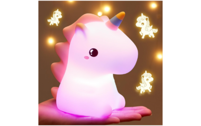 Unicorn Night Light for Kids | Rechargeable 16-Color Silicone Lamp (All Ages)