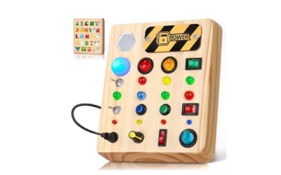 LED Busy Board | Montessori Sensory Toy with Lights & Music for Toddlers (Ages 1-4)