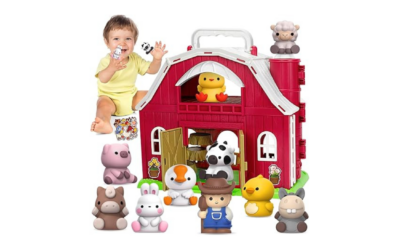 Big Red Barn Farm Animal Playset | Montessori Toy for Toddlers | Hands-On Learning & Imaginative Play (Ages 12-36 Months)