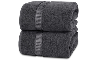 Utopia Towels Jumbo Bath Sheets – 2-Pack 35×70 Inch Extra Large Towels, 100% Ring Spun Cotton, 600 GSM, Soft & Highly Absorbent (Grey)