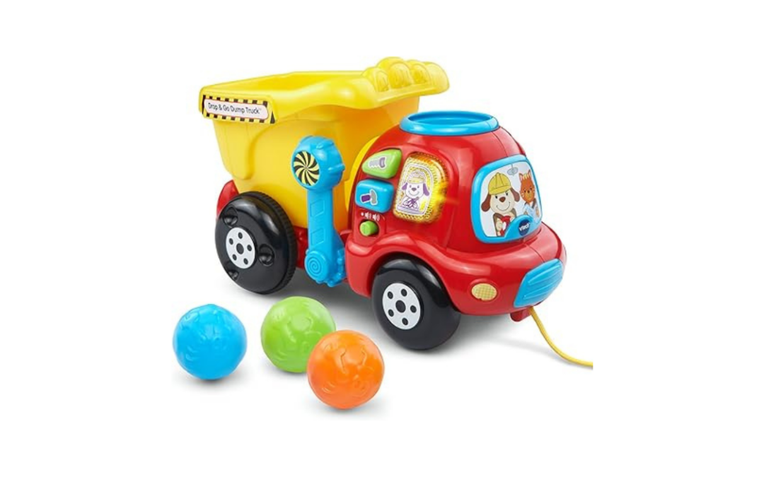 VTech Drop and Go Dump Truck – Interactive Construction Toy for Toddlers (Ages 6+ Months)