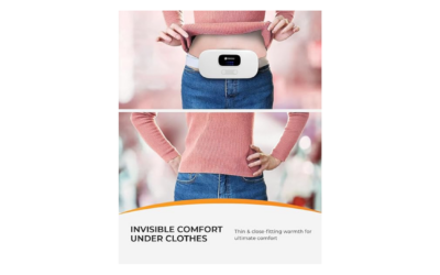CooCoCo Portable Heating Pad for Period Cramps – FSA/HSA Eligible Waist Belt for Menstrual & Back Pain Relief, 4 Heat & Vibration Levels, Perfect Christmas Gift for Teen Girls (White)