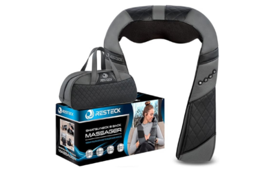 RESTECK Neck and Back Massager with Heat – 3D Shiatsu Kneading Pillow for Deep Tissue Muscle Pain Relief, Electric Shoulder, Foot, Leg, and Body Massage for Home, Office, and Car