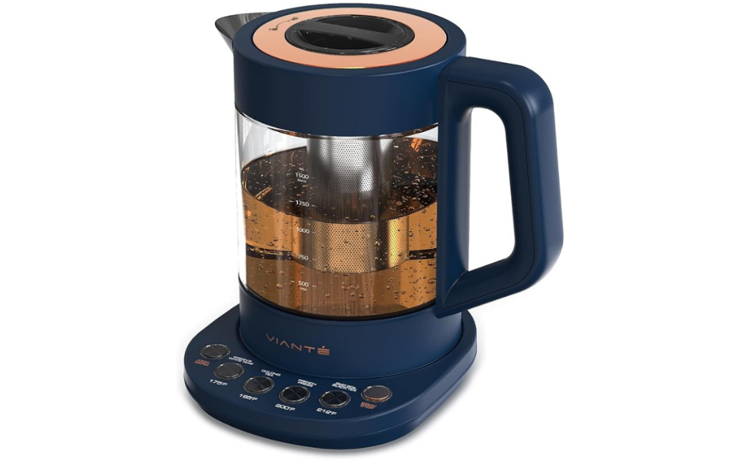 Vianté Electric Kettle with Tea Infuser – Temperature Control Tea Maker with Brewing Programs, Automatic Shut-Off, 1.5L Capacity
