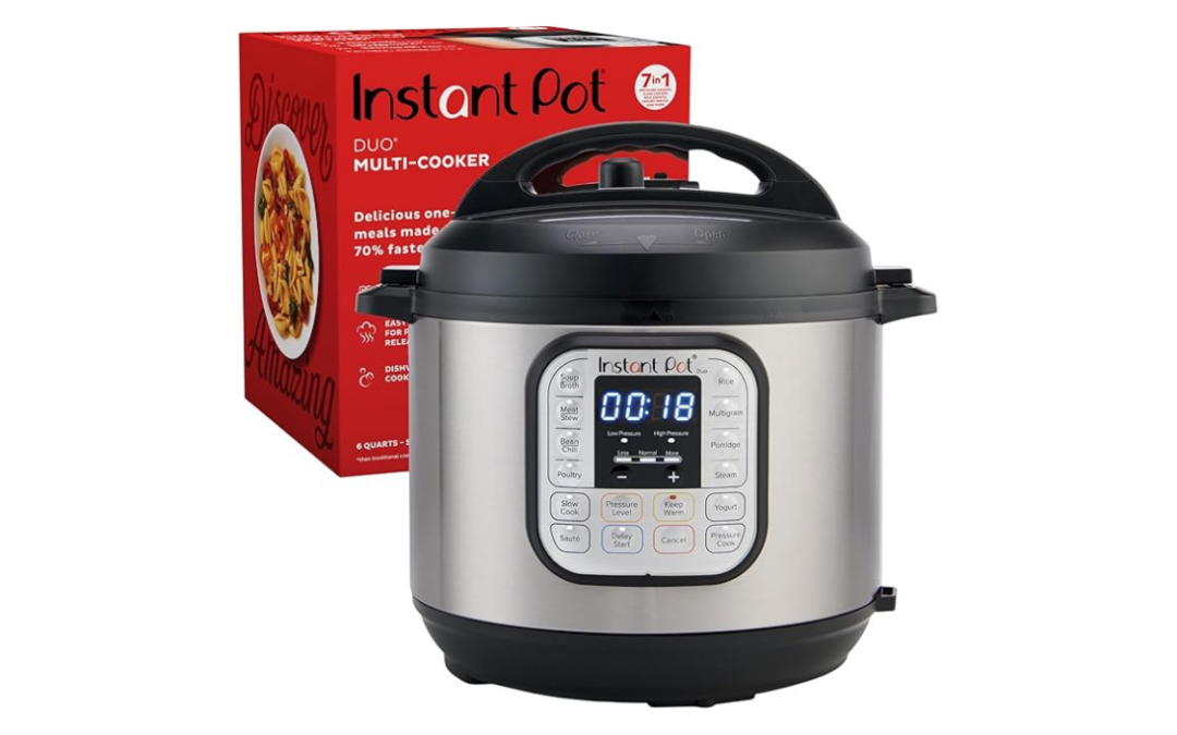 Instant Pot Duo 7-in-1 Electric Pressure Cooker – 6 Quart Stainless Steel Multi-Cooker with App Featuring 800+ Recipes