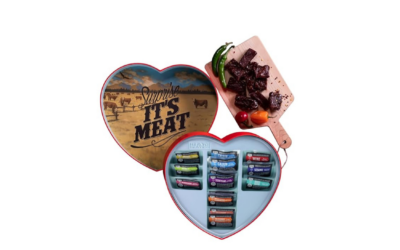 Jerky Heart Gift Box – 14 Flavorful Beef Jerky Snacks in Heart-Shaped Box, Includes Habanero & Honey Bourbon
