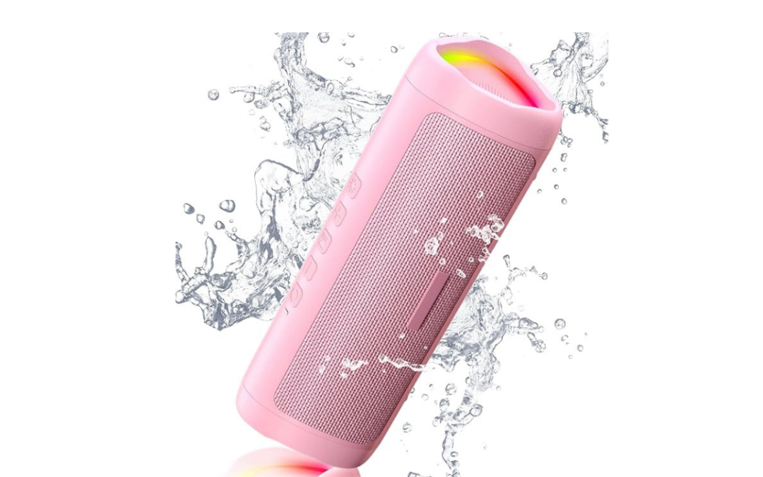 Bluetooth Speaker – IPX5 Waterproof Wireless Speaker with HD Sound, 20H Playtime, TWS Pairing, BT5.3, Portable for Home, Party, Outdoor, and Beach (Pink)