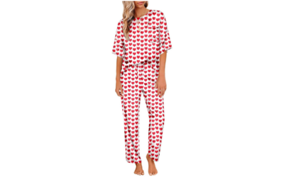 Ekouaer Women’s Satin Pajama Set – Silky Short Sleeve Shirt & Long Pajama Pants, Soft Loungewear for Comfort & Style