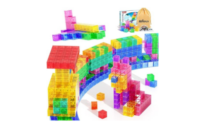 45PCS Magnetic Blocks – Transparent Magnetic Cubes for Creative Building and Sensory Play (Ages 3+)