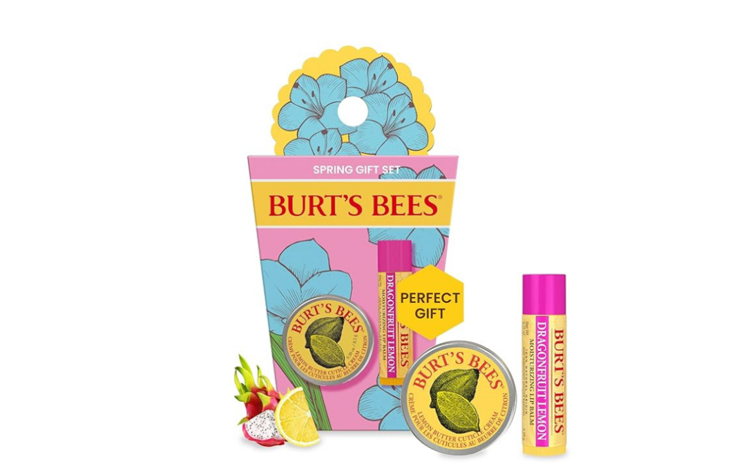 Burt’s Bees Gifts Ideas – Spring Surprise Set, Dragonfruit Lemon Lip Balm and Lemon Butter Cuticle Cream, Natural Origin Lip Moisturizer With Responsibly Sourced Beeswax, 2 Count