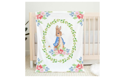 UNIQUE Rabbit Ultra Soft Fleece Baby Blanket 30x40in, Cute Rabbit Baby Blanket, Gender Neutral