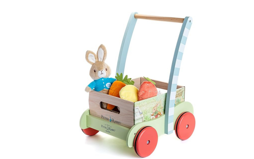 Beatrix Potter Peter Rabbit Wooden Garden Wagon and Plush Veggie Play Set, (24228)