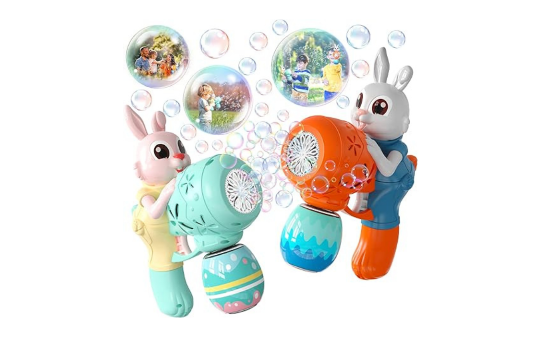 Bubble Gun for Kids 2 Pack Bubble Guns Kit for Toddlers Rabbit Bubble Machine Electric Bubble Toy Automatic Bubble Blower Bubble Maker for Outdoor Easter Gift for Kids
