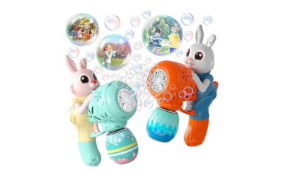 Bubble Gun for Kids 2 Pack Bubble Guns Kit for Toddlers Rabbit Bubble Machine Electric Bubble Toy Automatic Bubble Blower Bubble Maker for Outdoor Easter Gift for Kids