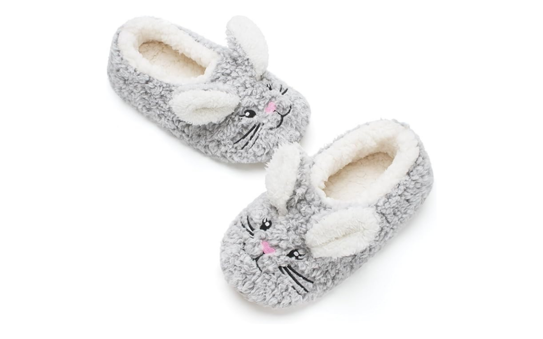 Cozylook Cute Animal House Slippers – Fuzzy Warm Bedroom Slipper Socks Non-Slip Grippers with Funny Face Designs, Fun Christmas Gifts Unique