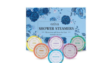 Aromatherapy Shower Steamers- Box of 6 Premium Shower Bombs with Essential Oils. Self Care Christmas Gifts for Women and Easter Basket Stuffers for Adults and Teens Holiday Gifts for Women.